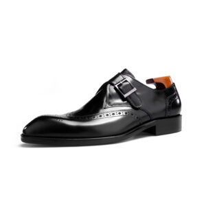 Newbury Single Monk Strap Shoe with Patina. Made-to-order F64-KH6