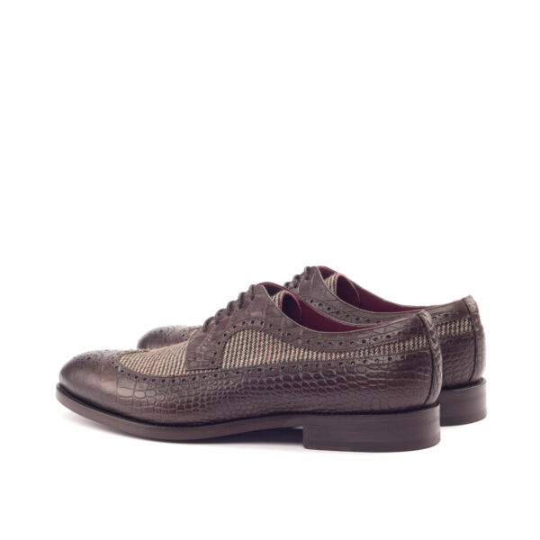 Cádiz Long Wingtip Blucher – Made in Spain | Croco Leather & Tweed - Image 3