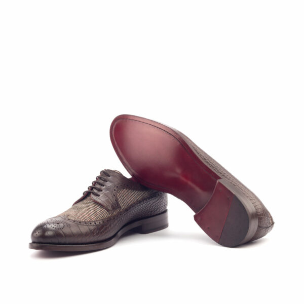 Cádiz Long Wingtip Blucher – Made in Spain | Croco Leather & Tweed - Image 4